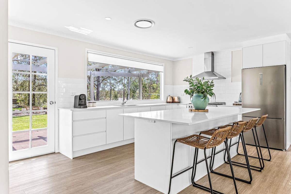 Spacious living room at Jervis Bay Coastal Farm Retreat with comfortable seating